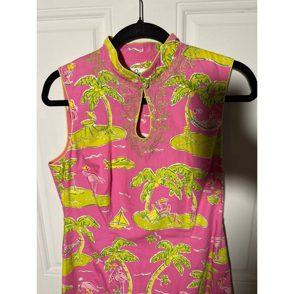Lilly Pulitzer Women’s Pink Flamingo Palm Tree & Golf Dress - Picture 2 of 5